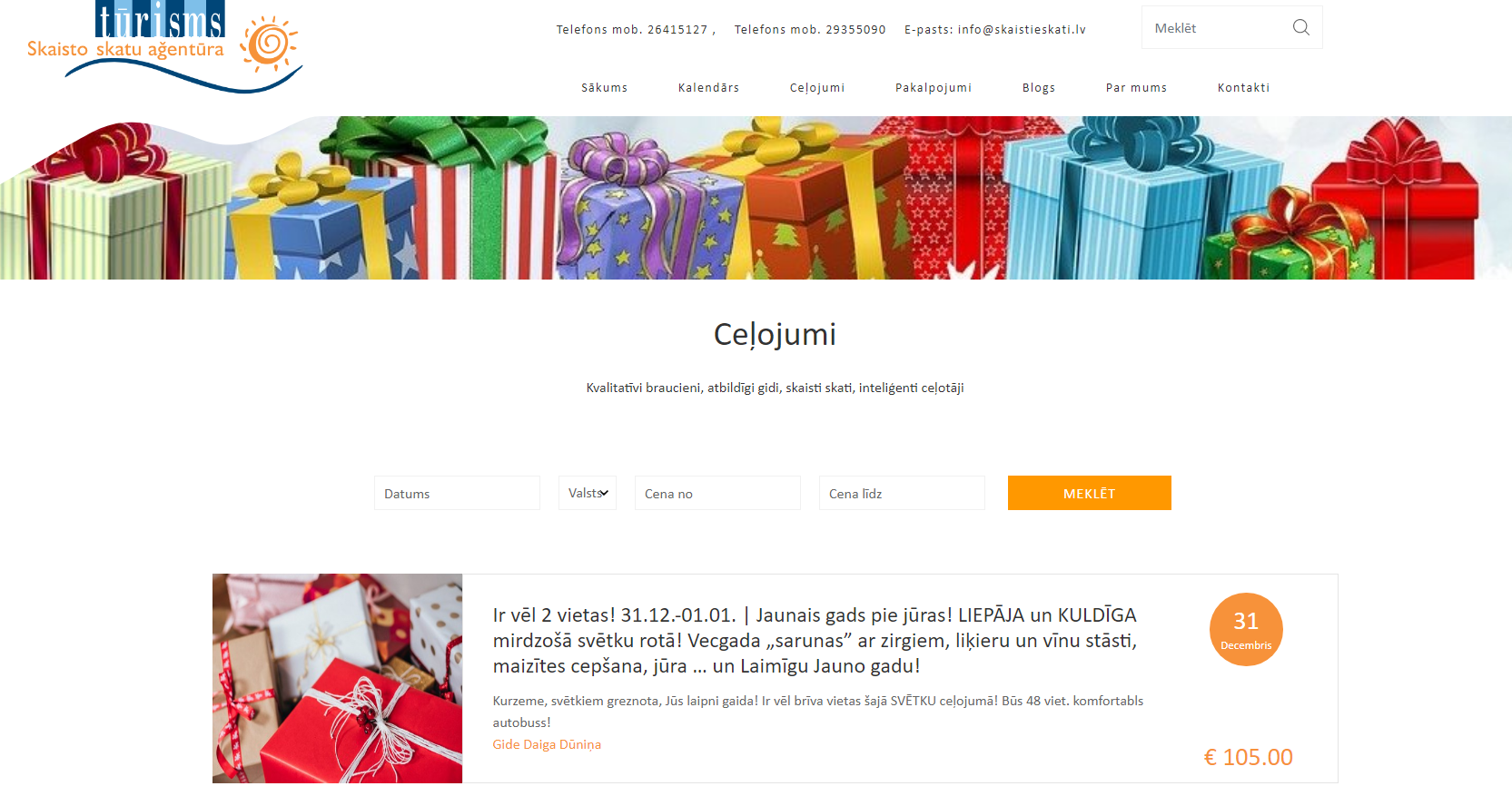 Tapahtumalistauksen kuvakaappaus